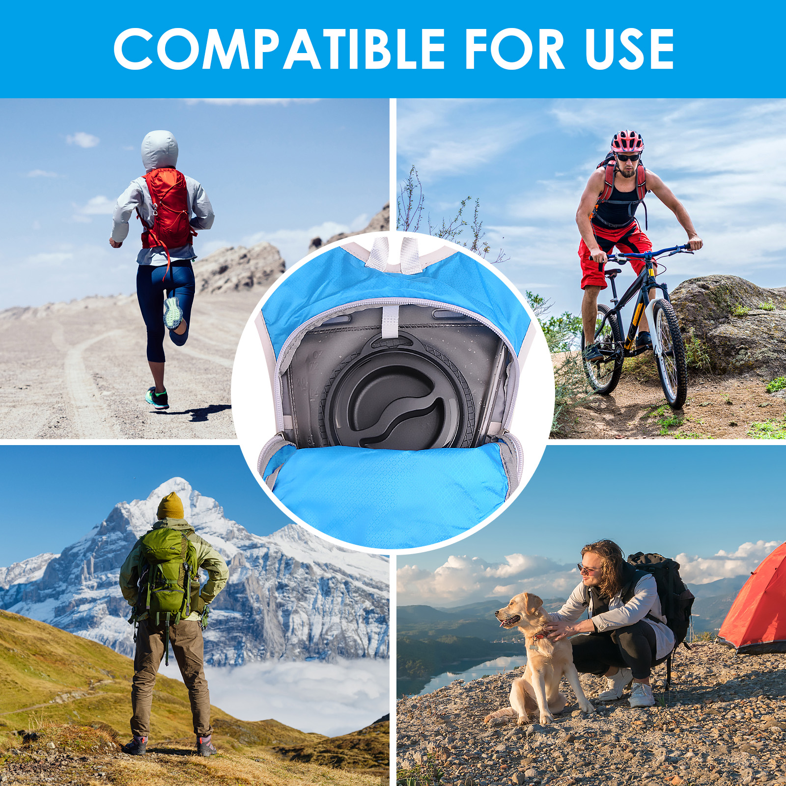 Hydration Water Bladder Reservoir Pack for Cycling, Running, Hiking - Image 5