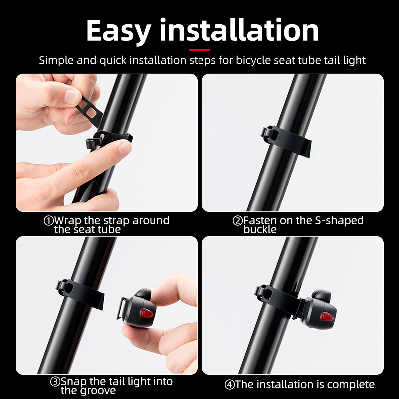 Smart Bike Tail Light with Brake Sensing & IPX6 Waterproof Protection - Image 6