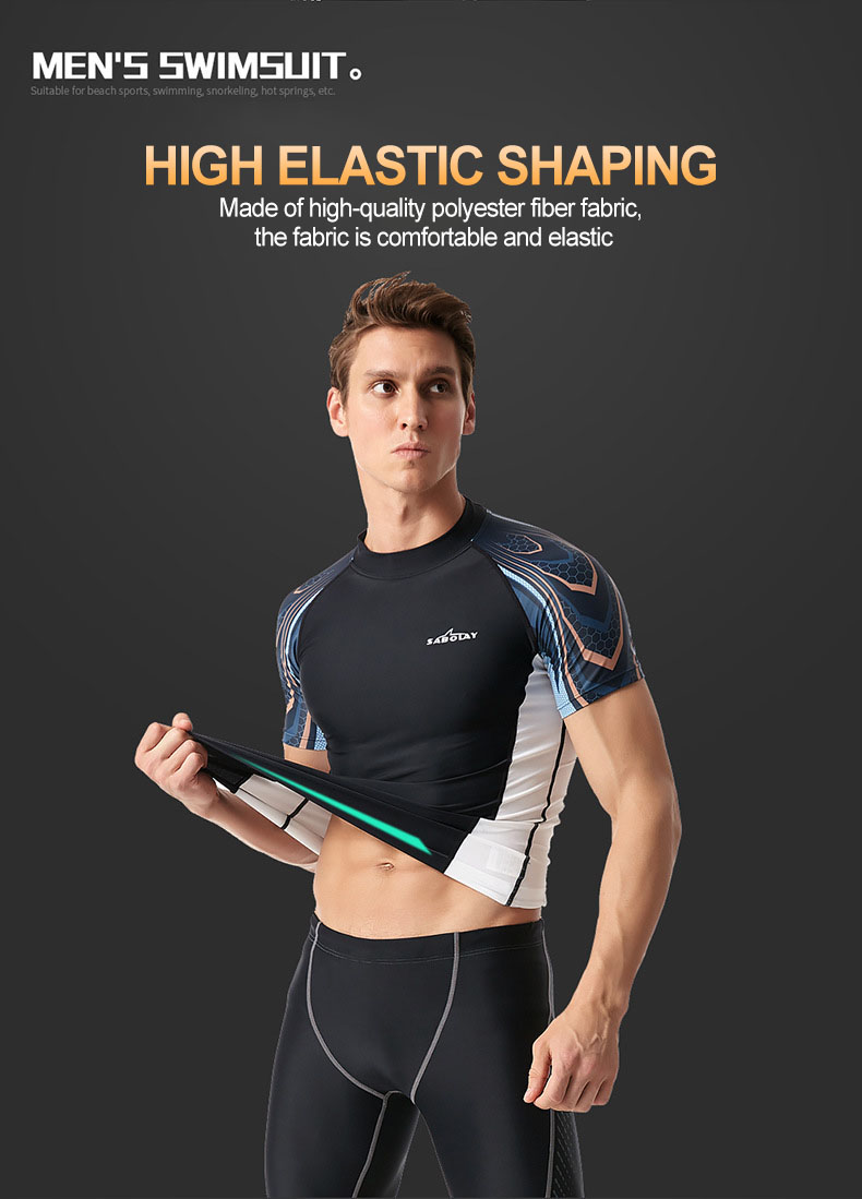 Men’s Quick-Dry Split Wetsuit Set with Rash Guard Top & Shorts - Image 3