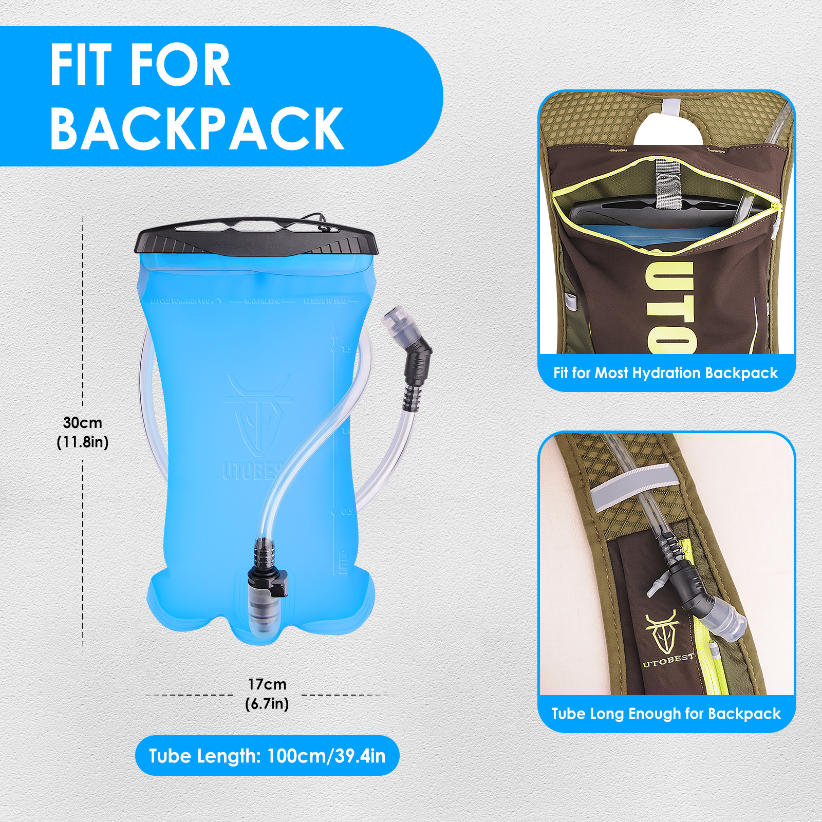 Hydration Water Bladder with Leakproof Valve for Running & Cycling Packs - Image 6