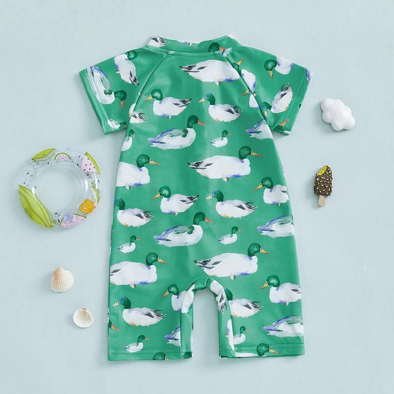 Wild Duck Print Toddler Rash Guard Swimsuit - Image 8