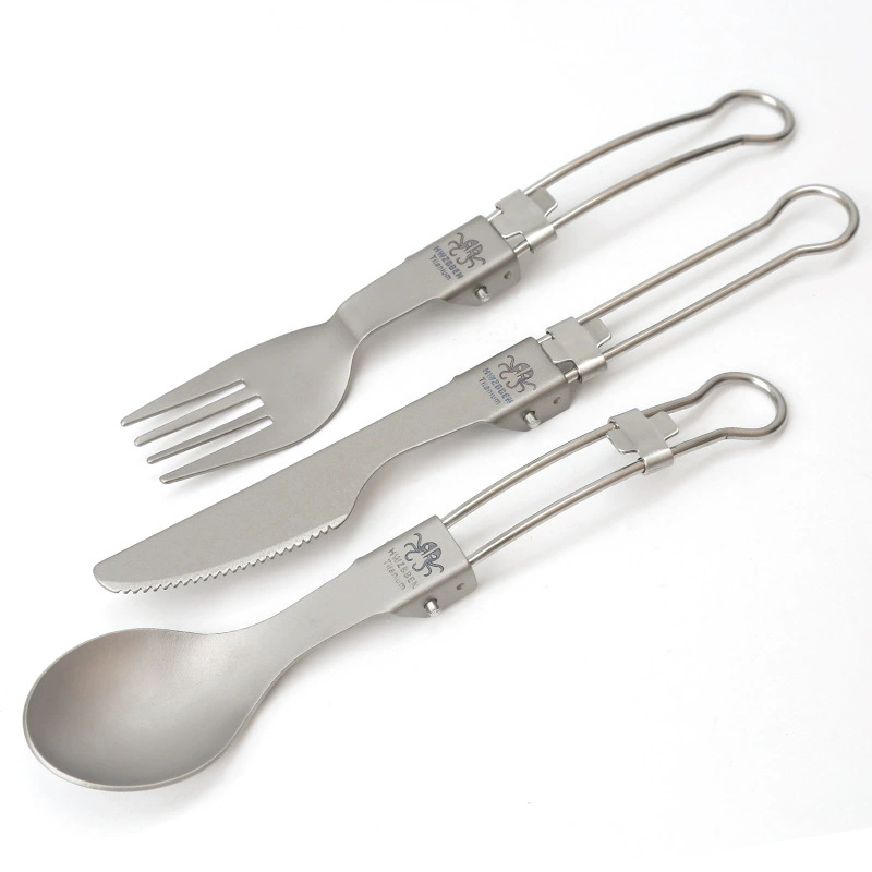 Pure Titanium Folding Travel Utensil Set – Fork, Spoon & Knife for Outdoor Use - Image 5