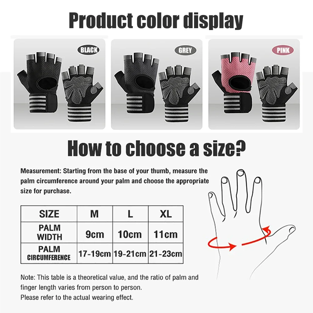 Half Finger Weightlifting Gloves with Wrist Support and Anti-Slip Grip - Image 7