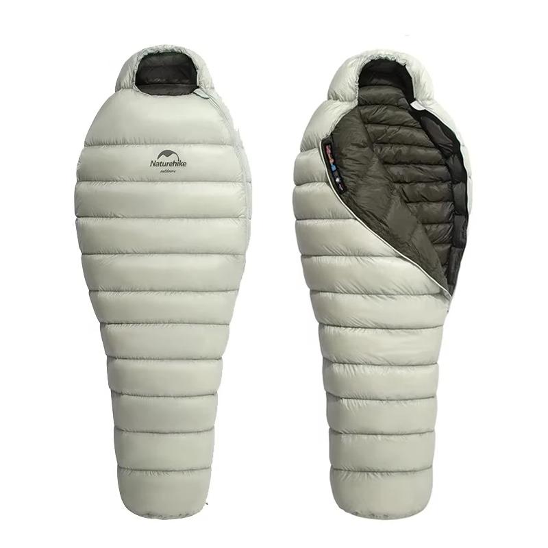 Ultralight Goose Down Mummy Sleeping Bag for Winter Camping