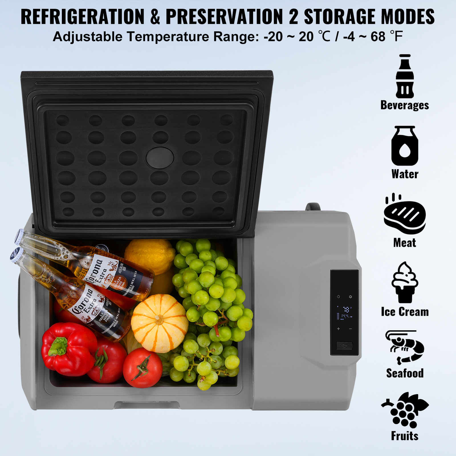 Portable 12V Car Refrigerator Freezer with Handle - Image 2