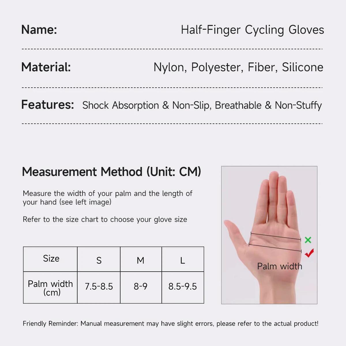 Breathable Anti-Slip Half-Finger Cycling Gloves with Silicone Shock Absorption - Image 8