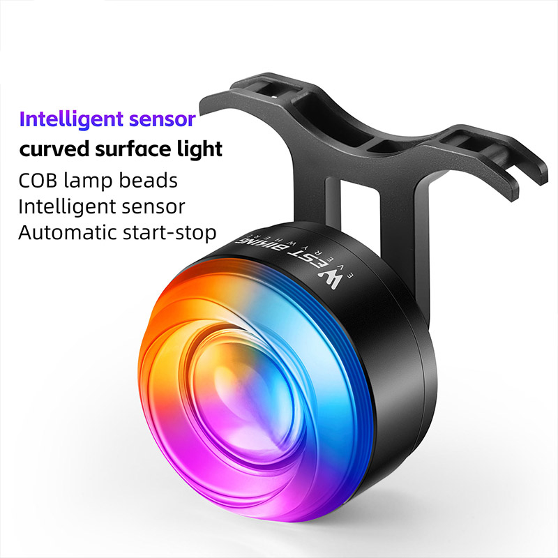 Smart Brake-Sensing Waterproof Bike Tail Light with Colorful COB LEDs - Image 8