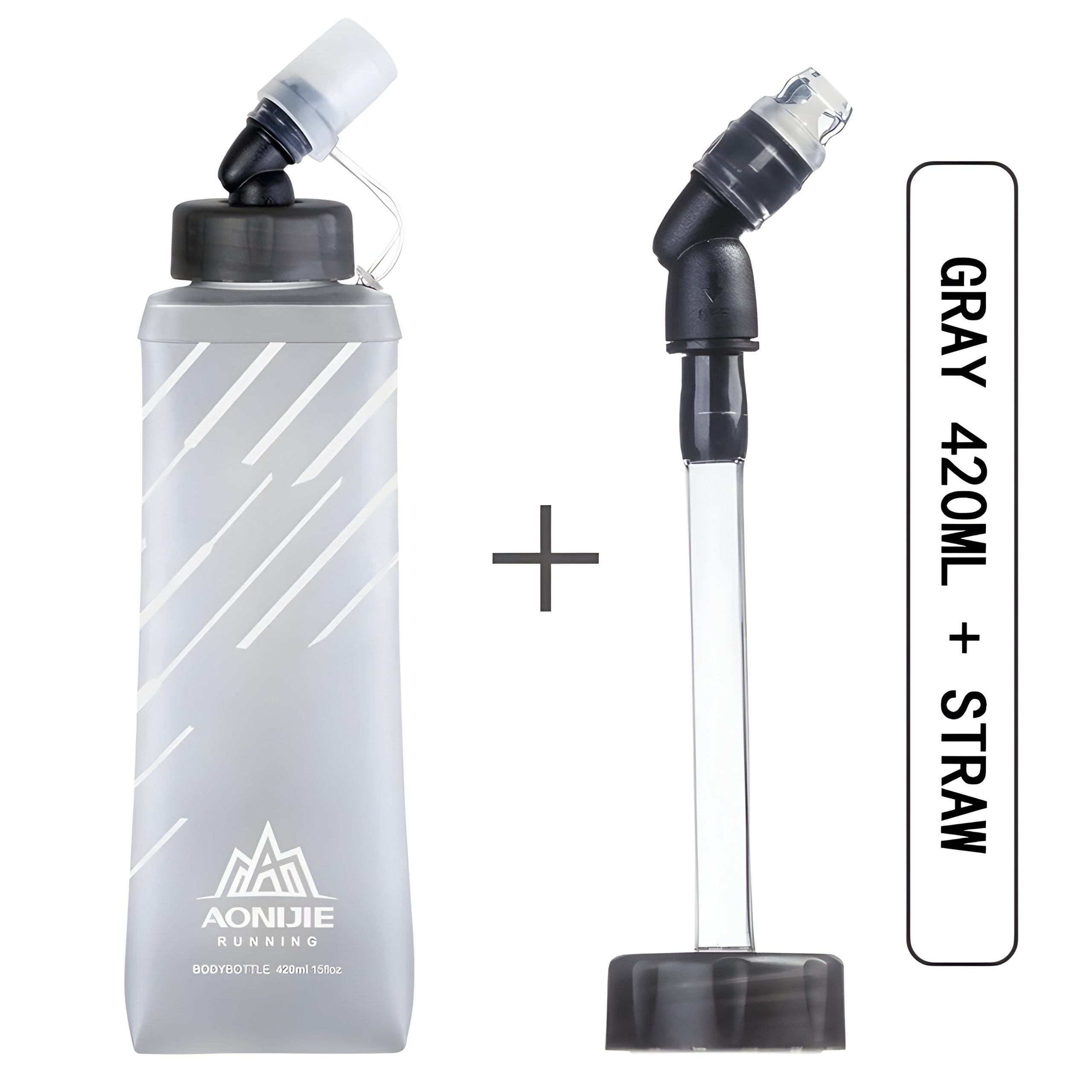 420ml (14oz) and straw