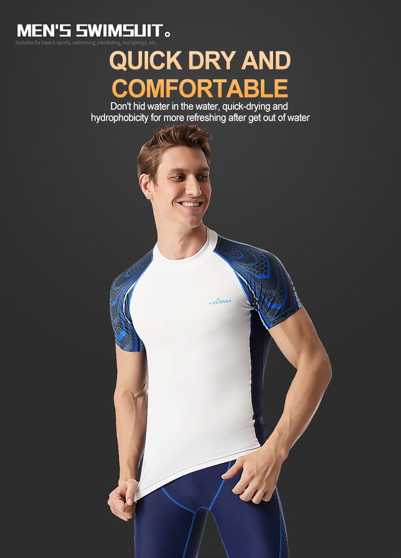 Men’s Quick-Dry Split Wetsuit Set with Rash Guard Top & Shorts - Image 2