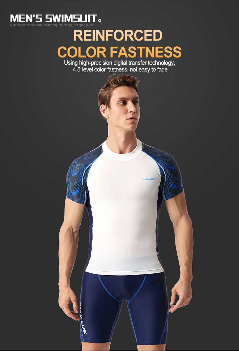 Men’s Quick-Dry Split Wetsuit Set with Rash Guard Top & Shorts - Image 4