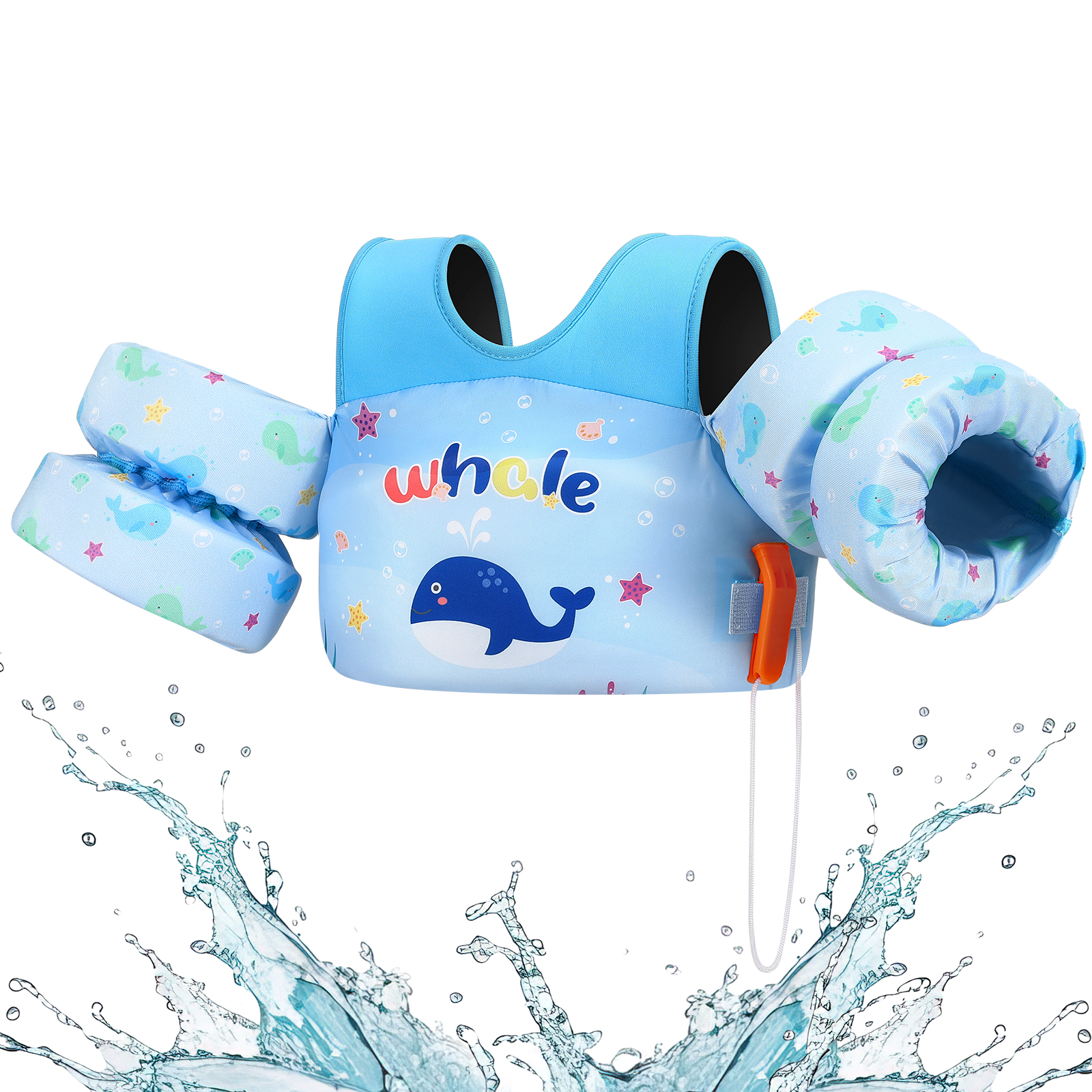 Kids Swim Vest with Arm Float Sleeves – Safe, Comfy & Adjustable for 33-70 lbs