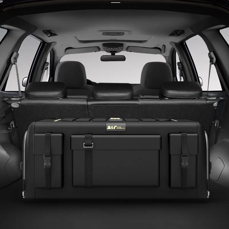 Foldable Car Trunk Storage Organizer with Lid - Image 3