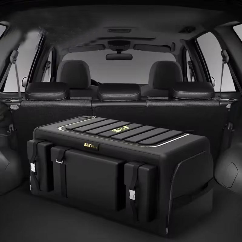 Foldable Car Trunk Storage Organizer with Lid - Image 2