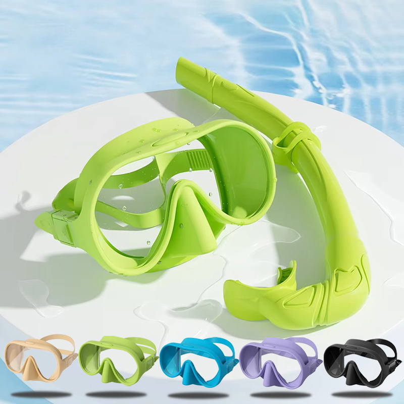 Frameless Snorkel Mask Set for Adults – Anti-Fog, UV Protection, Tempered Glass - Image 2