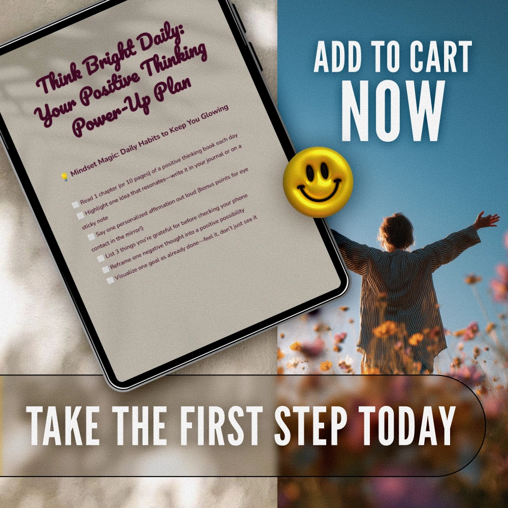 Think Bright Daily: Your Positive Thinking Power-Up Plan – Printable Checklist for Daily Mindset Boost | Digital Download Inspired by The Power of Positive Thinking Books - Image 6