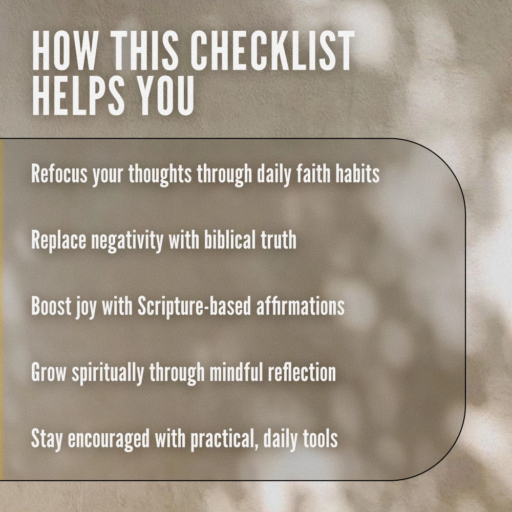 Faith-Fueled Positivity Checklist: 10 Steps to Renew Your Mind and Live with Joy | Christian Books on Positive Thinking | Scripture-Based Digital Download - Image 4