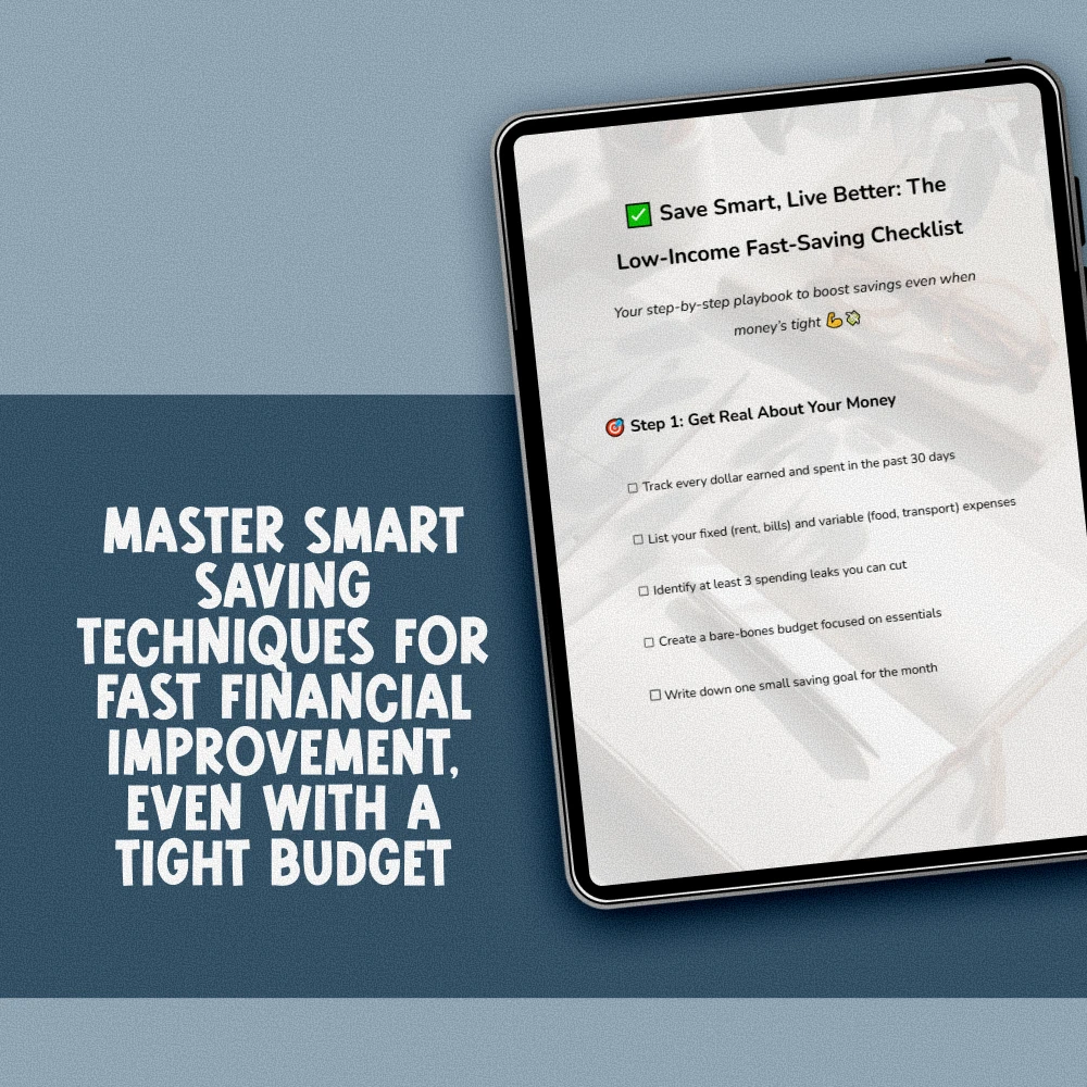 Save Smart, Live Better: The Low-Income Fast-Saving Checklist | Budget Planner | Save Money Fast on Low Income | Digital Download PDF - Image 3