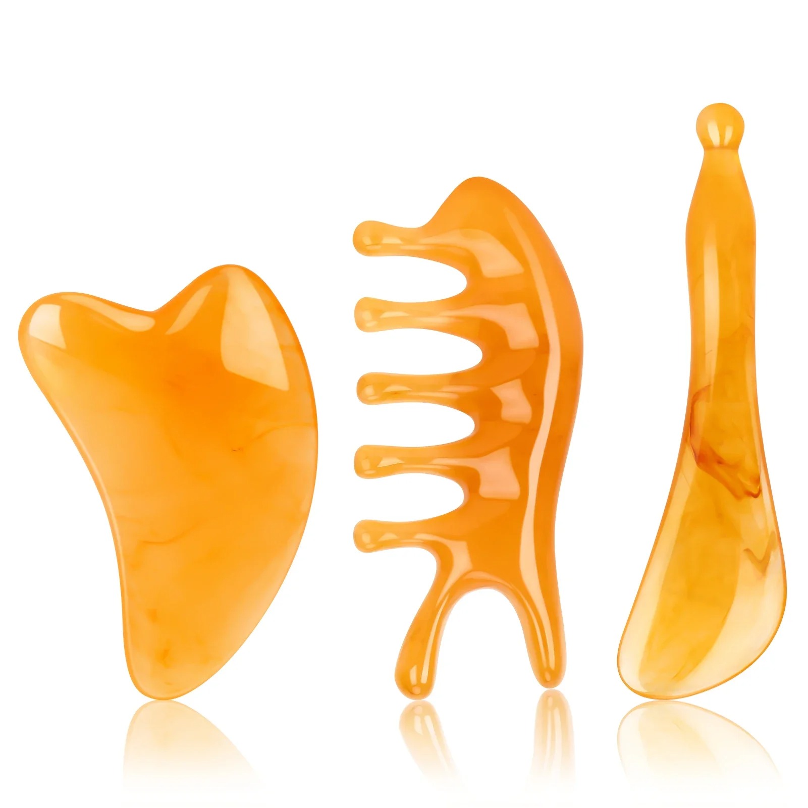 Resin Gua Sha Massage Comb for Face, Body & Scalp Therapy view 2