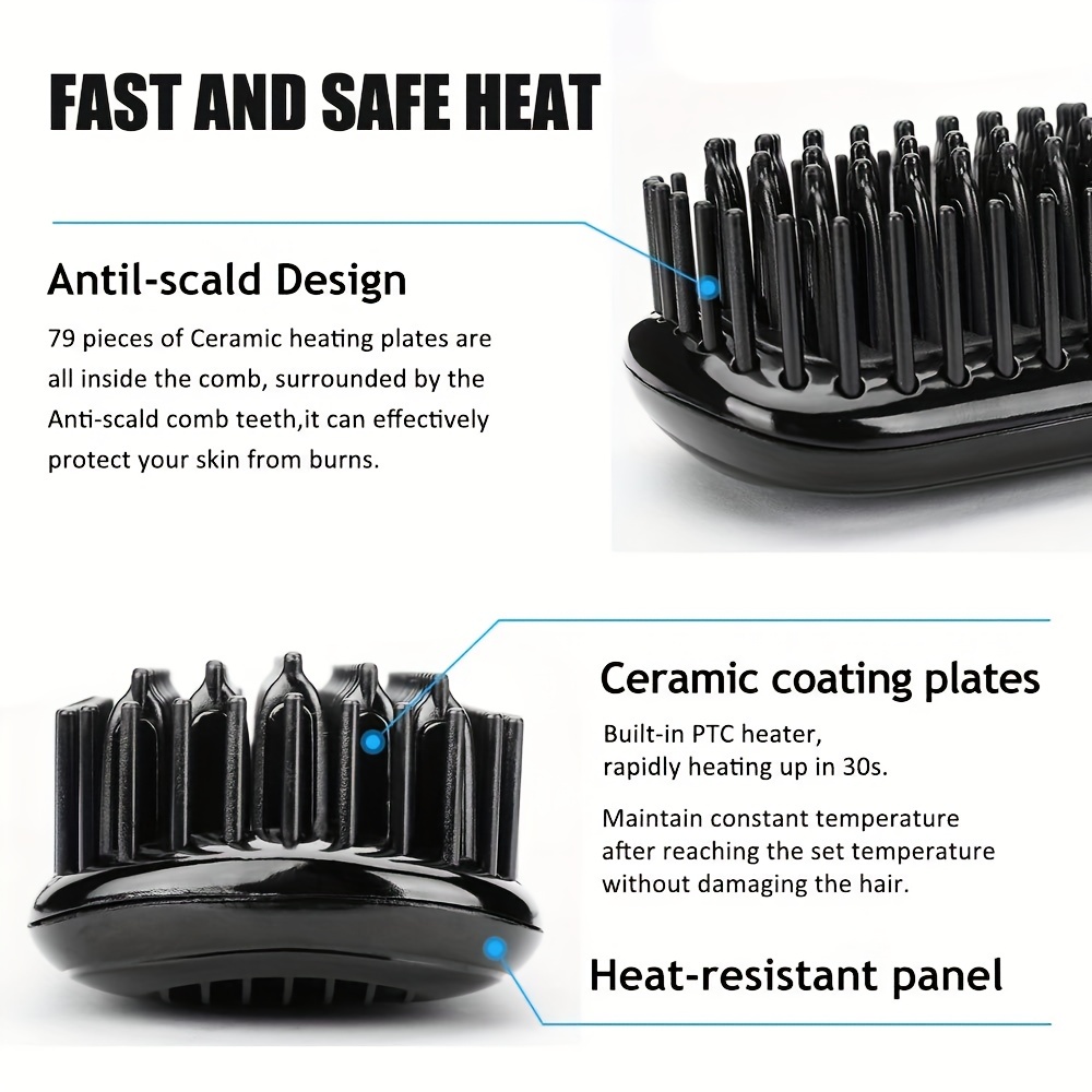 Ceramic Ionic Hair Straightening Brush view 3