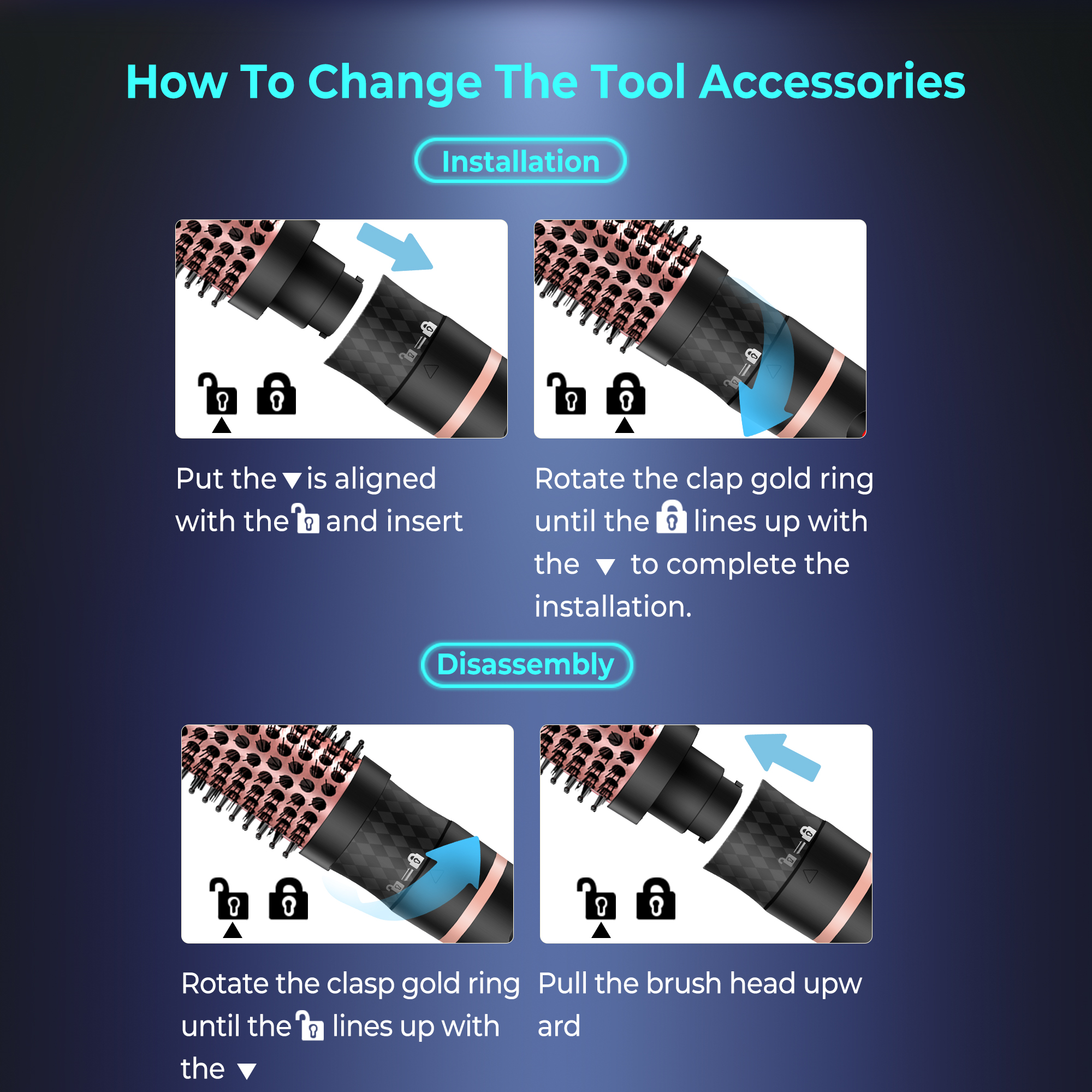 2 in 1 Heated Ionic Curling Brush view 6