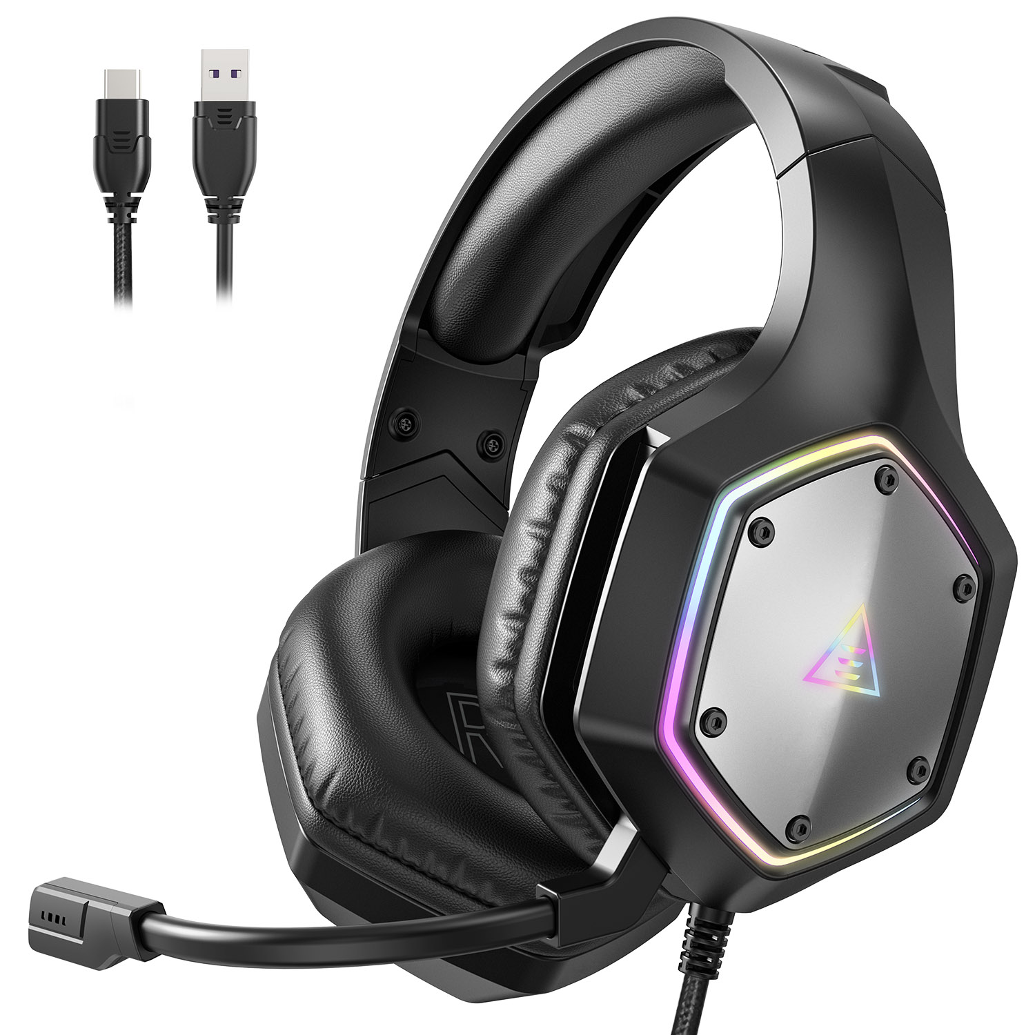 RGB 7.1 Wired Gaming Headset with Noise Cancelling Mic view 2