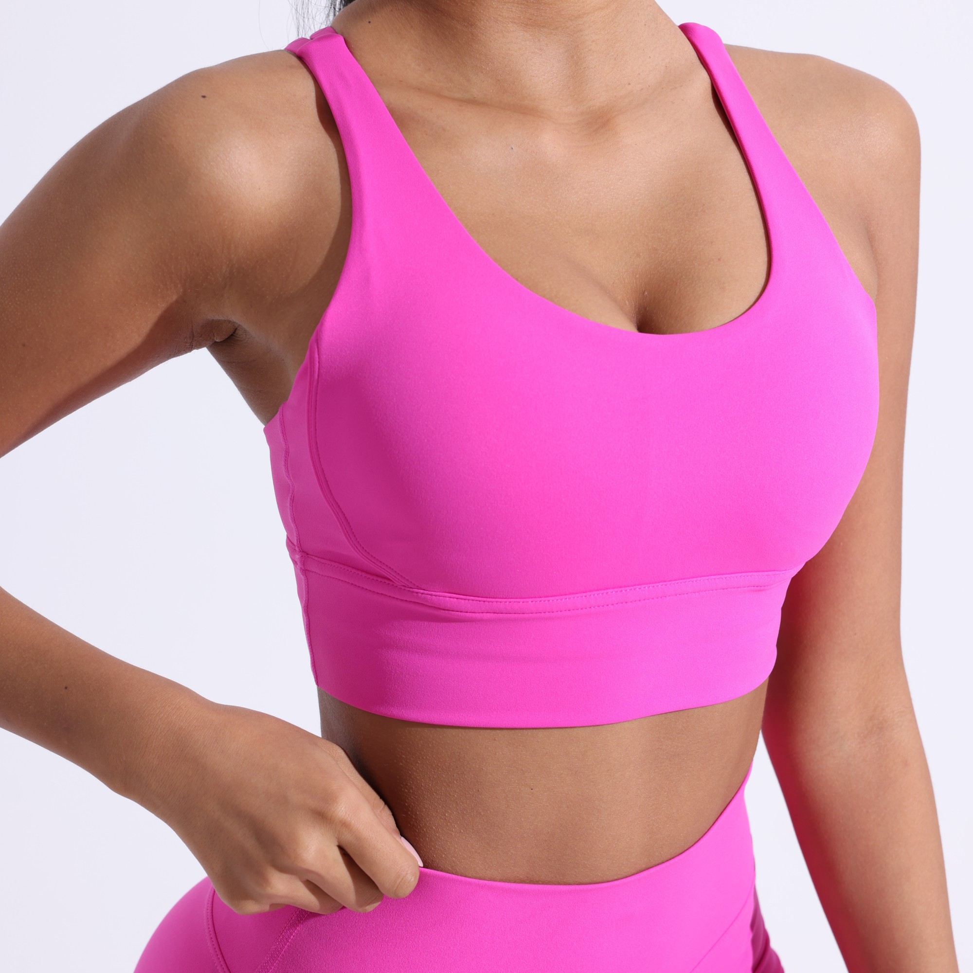 Shockproof Sports Bra High Support Cross Back Yoga Fitness Top with Chest Pad view 4