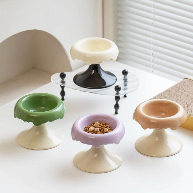 Elevated Ceramic Cat Bowl view 2