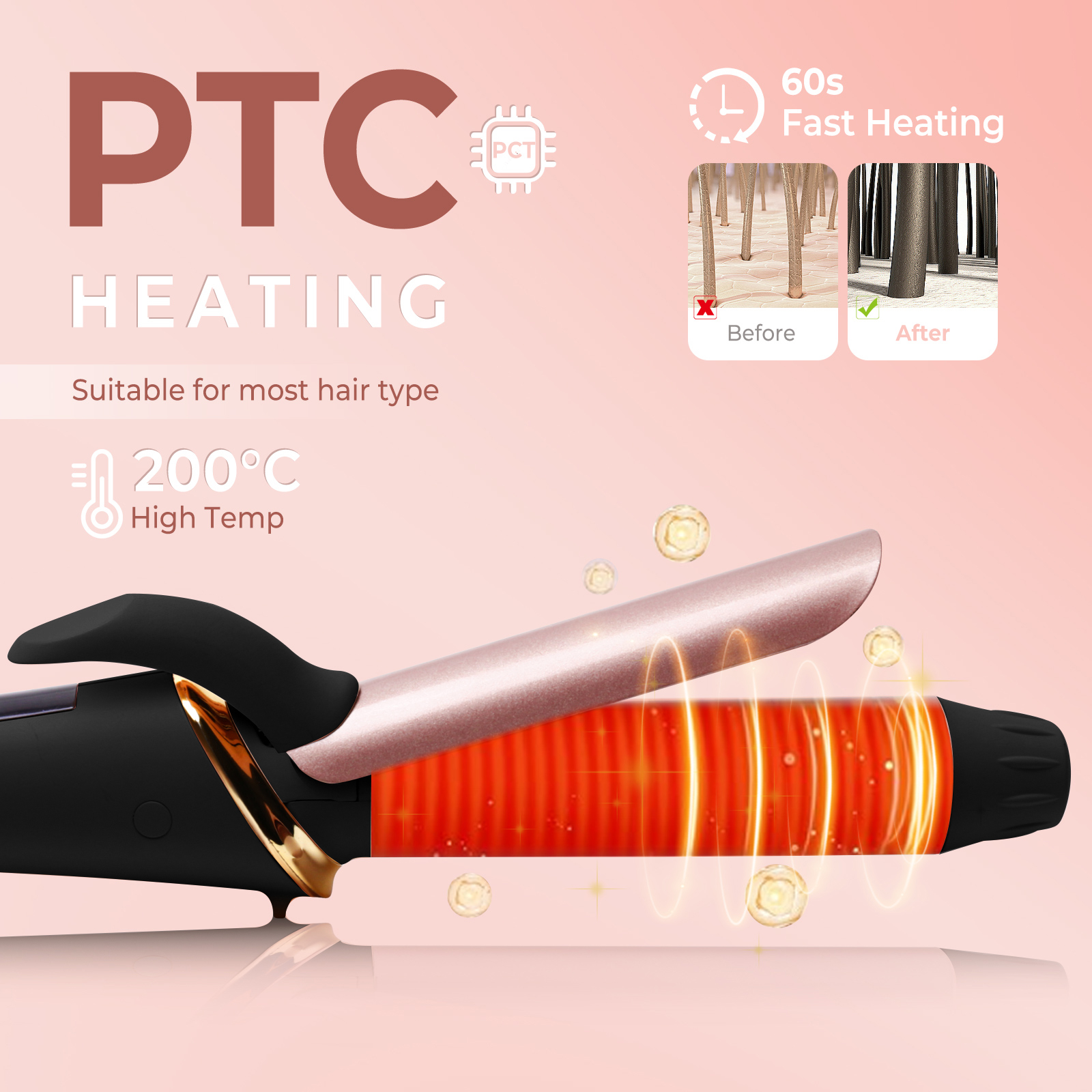 Mini Ceramic Curling Iron 25mm view 3