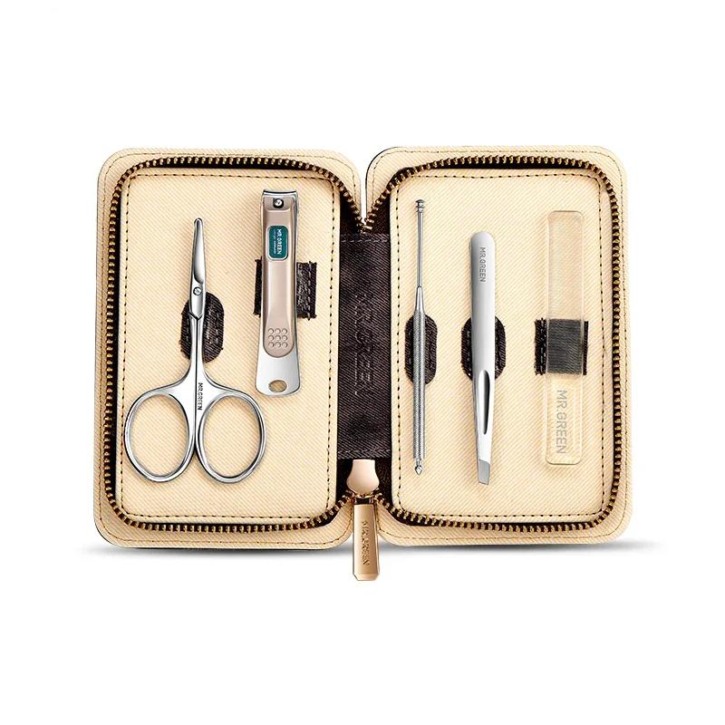 5-in-1 Stainless Steel Manicure Set with Leather Case – Nail Clippers Kit view 2