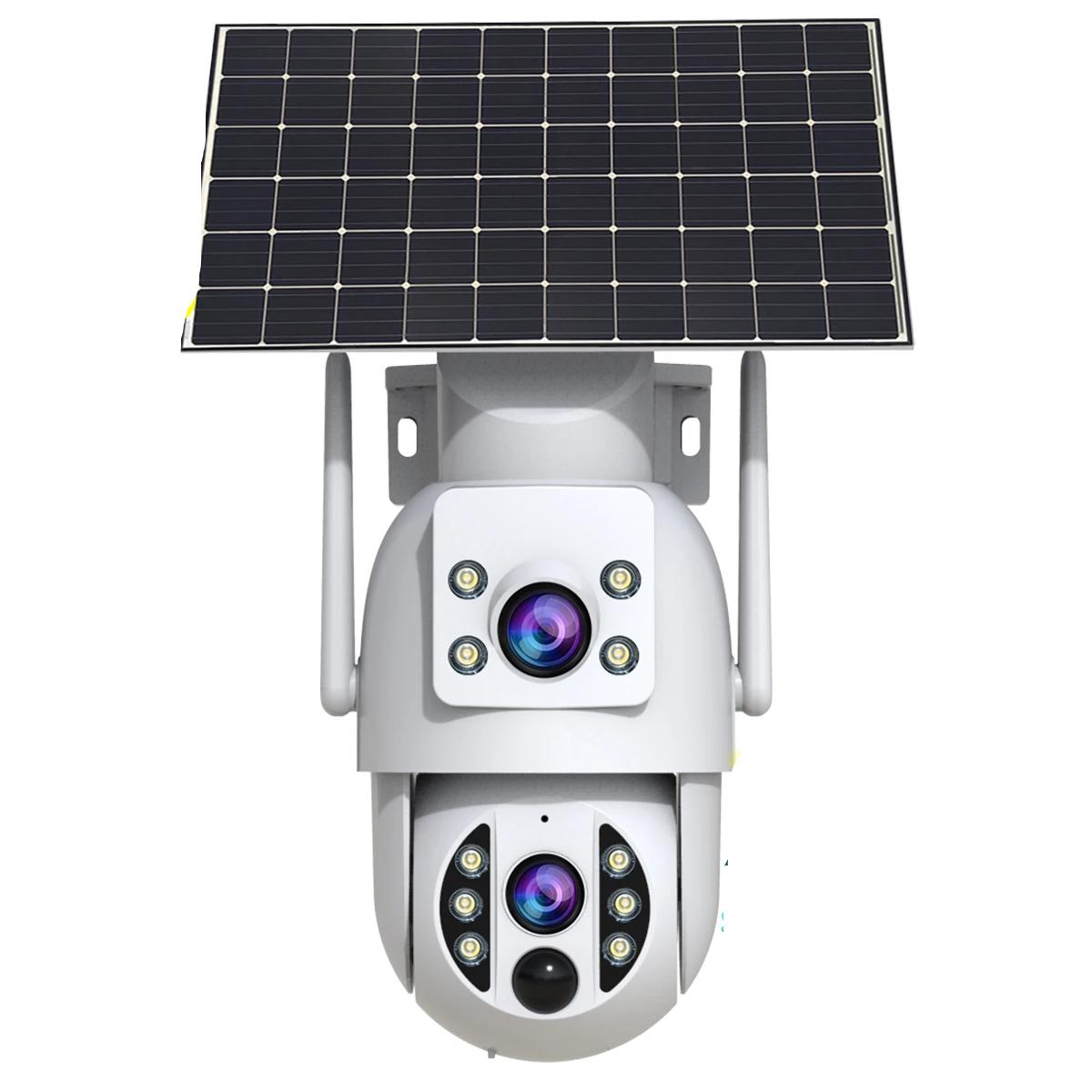 4K Dual Lens Solar Security Camera with PIR Motion, Night Vision & Auto Tracking view 2