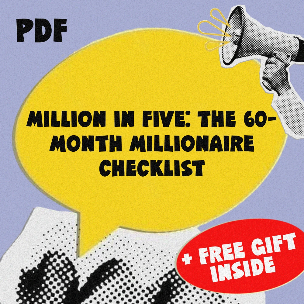 Million in Five: The 60-Month Millionaire Checklist | How to Save $1 Million Dollars in 5 Years | Digital Download, eBook, Finance Guide