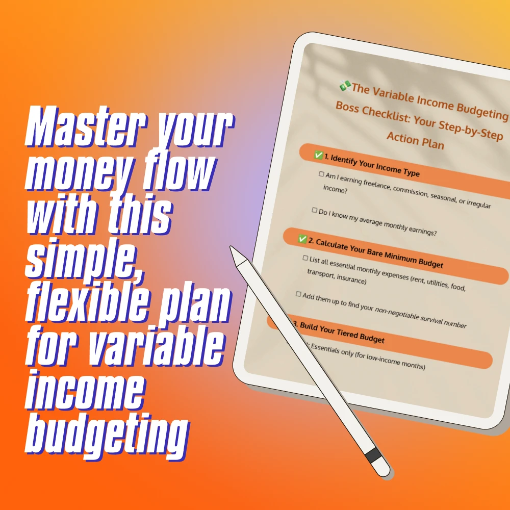 The Variable Income Budgeting Boss Checklist: Your Step-by-Step Action Plan | How to Budget with Variable Income | Digital Download PDF - Image 3