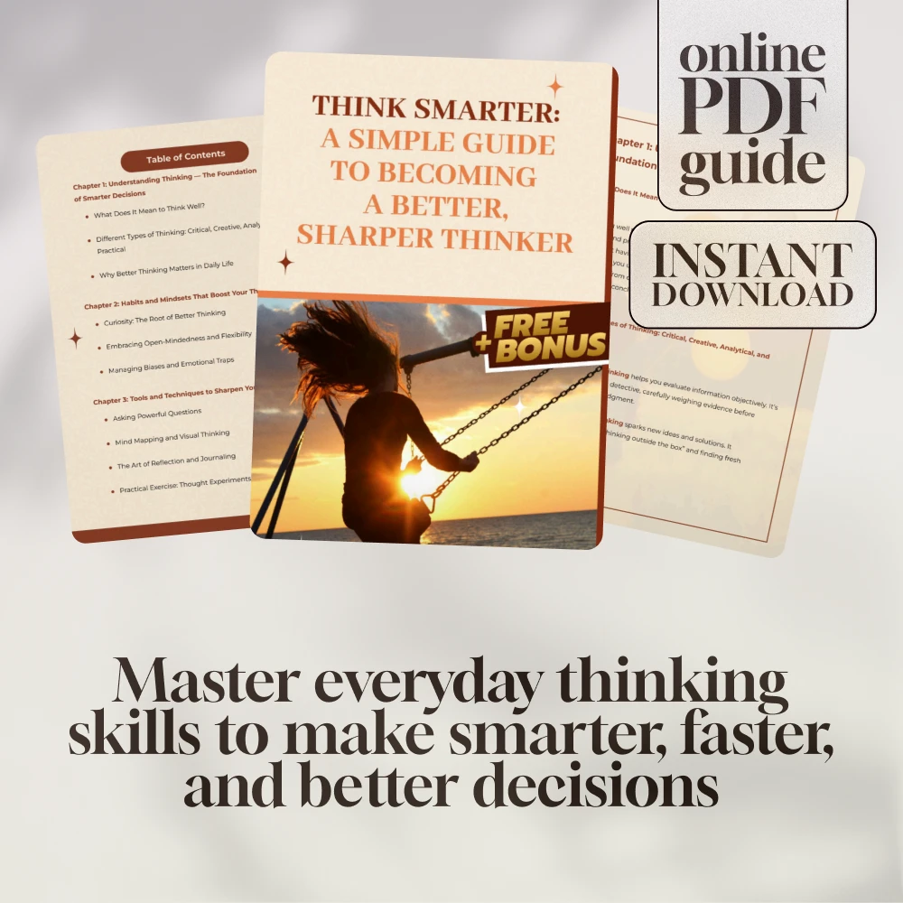 Think Smarter: A Simple Guide to Becoming a Better, Sharper Thinker | Digital Guide | How to Become a Better Thinker eBook | Mindset & Thinking Skills Checklist - Image 3