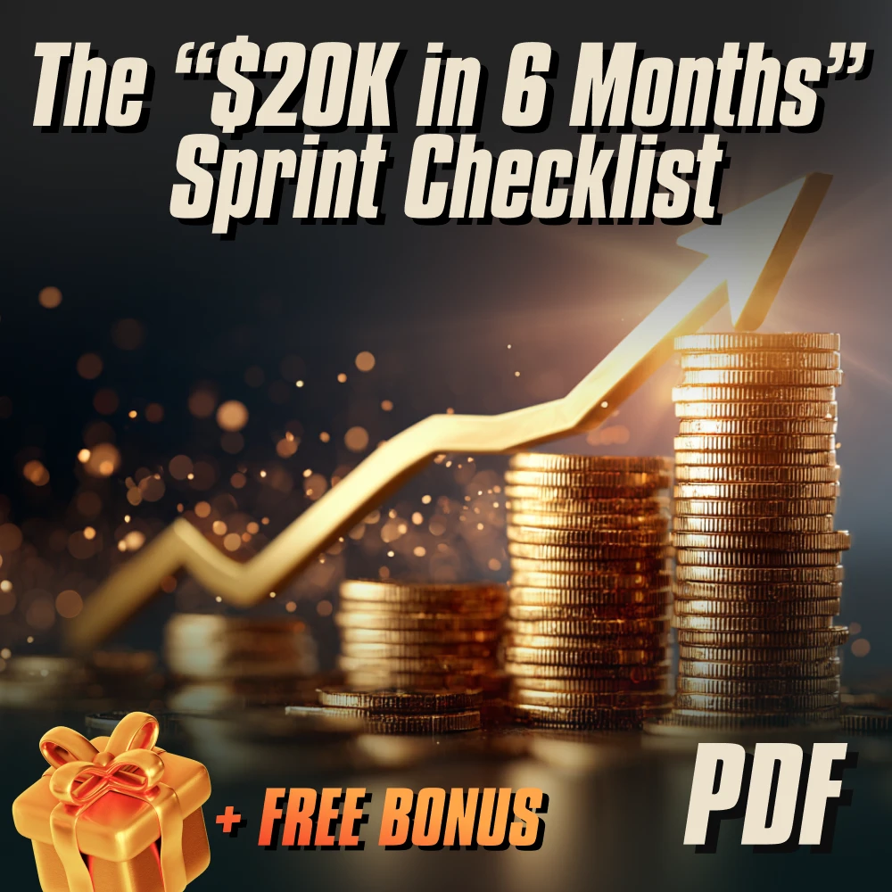 The “$20K in 6 Months” Sprint Checklist | How to Save $20K in 6 Months | Digital Saving Challenge Checklist