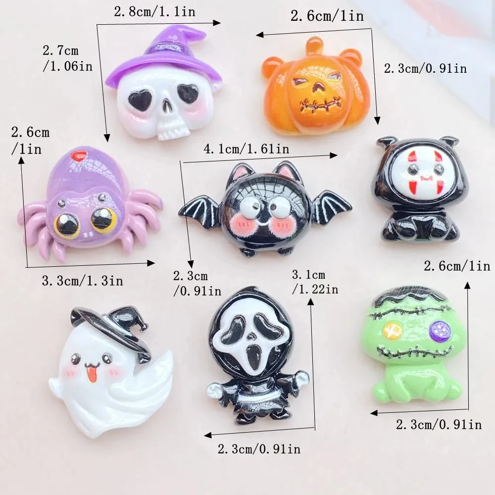 10Pcs Cute Halloween Resin Charms for DIY Crafts & Scrapbooking - Image 6