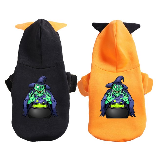 Cartoon Print Pet Hoodie - Fun Halloween Costume for Dogs and Cats