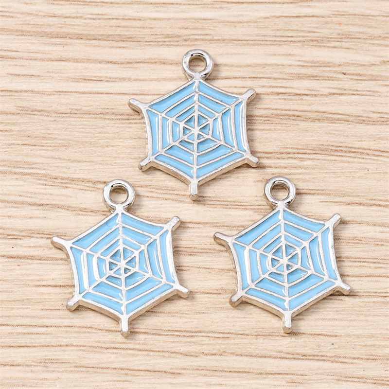 10pcs Colorful Enamel Spider Web Charms 16x19mm for Jewelry Making - Image 5