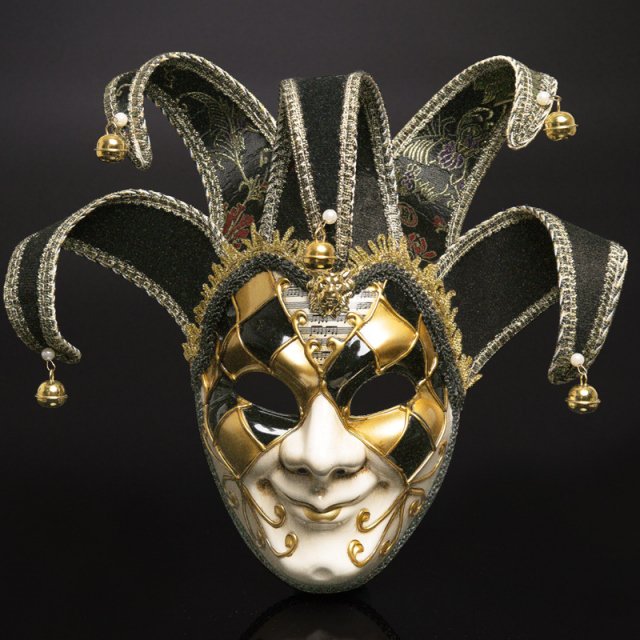 Exquisite Venetian Comedy Mask - Jester Design, Party & Performance Ready