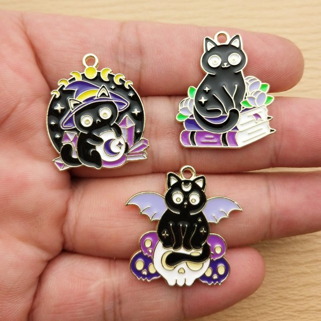10pcs Gold Plated Cat Charms for DIY Jewelry Making