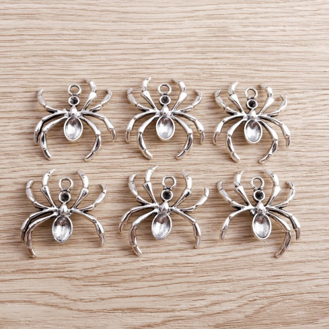 10-Piece Cartoon Spider Charms for DIY Jewelry Making