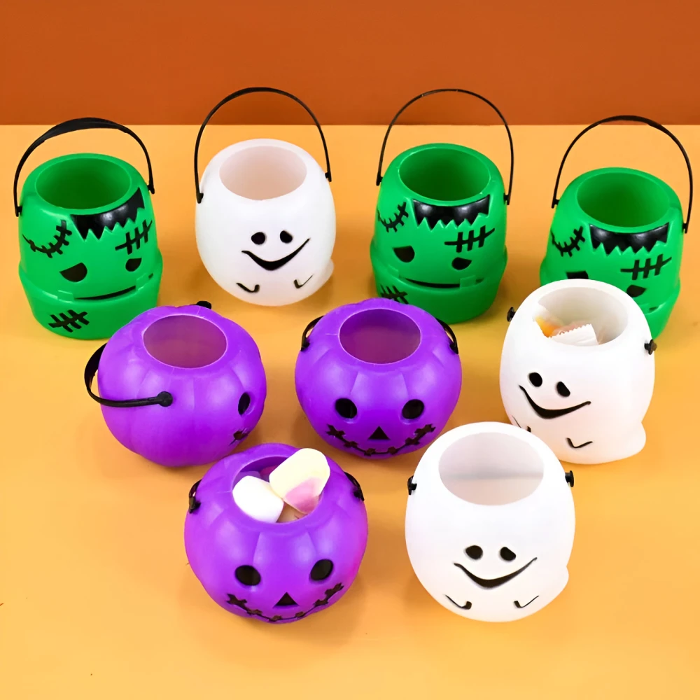 Halloween Pumpkin Buckets for Kids – Trick or Treat Candy Holders - Image 2