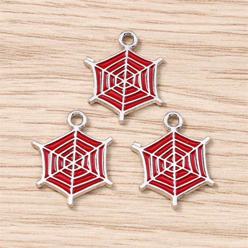 10pcs Colorful Enamel Spider Web Charms 16x19mm for Jewelry Making - Image 2