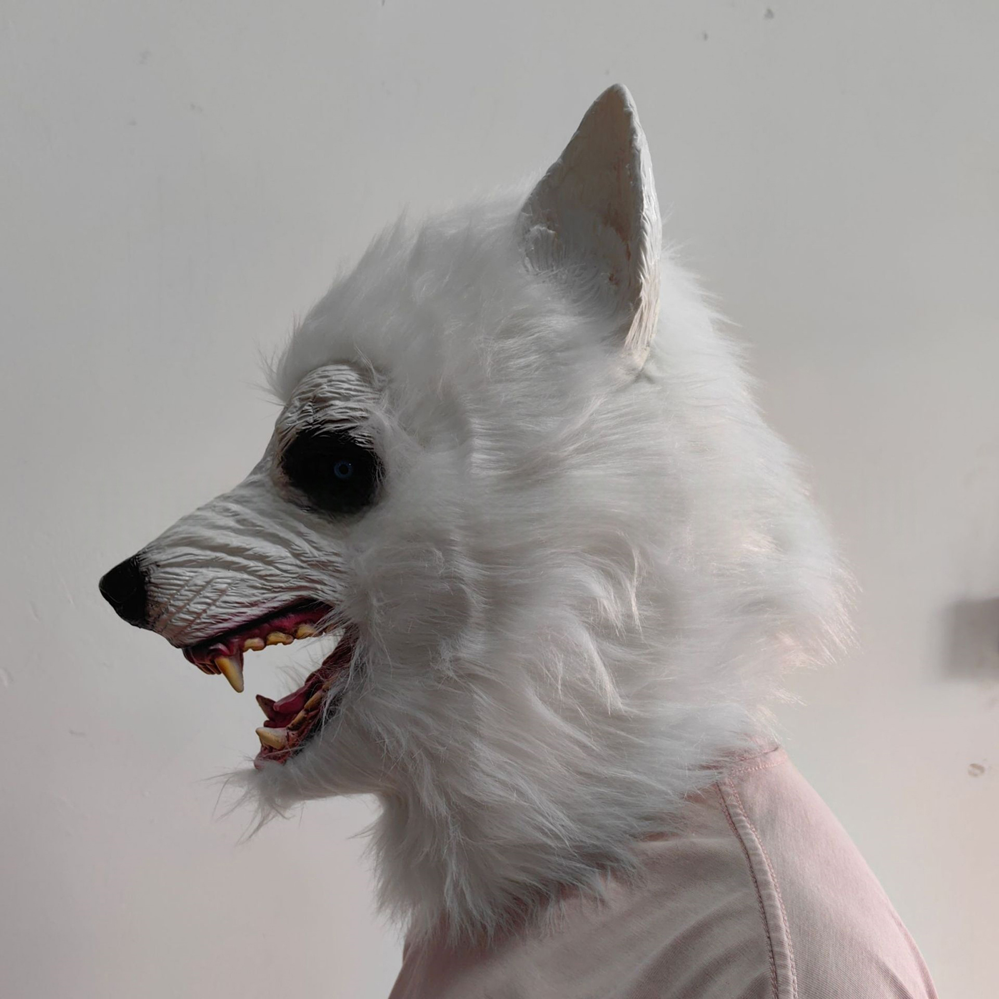 White Wolf Realistic Scary Facewear for Halloween, Cosplay & Masquerade Costume - Image 3