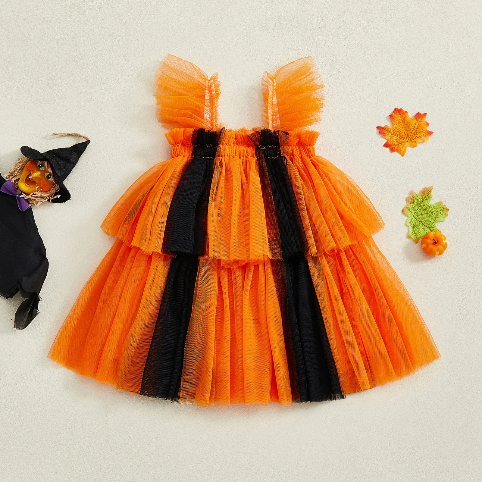 Toddler Baby Girls Halloween Tulle Dress with Pumpkin/Spider Patch - Image 5
