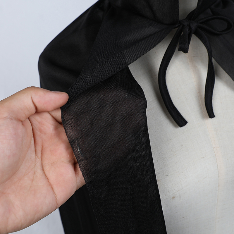 Black Hooded Cape Cloak 47-55in Unisex Costume for Halloween & Cosplay - Image 4