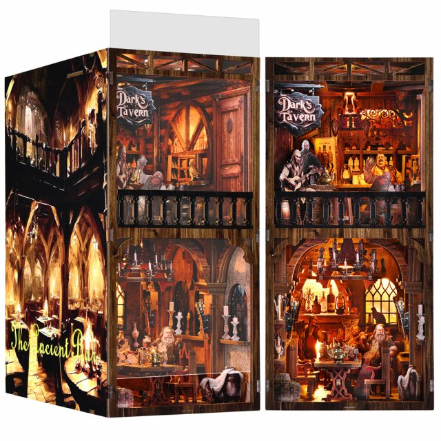 DIY Wooden Book Nook Kit - Miniature Whiskey Bar Model