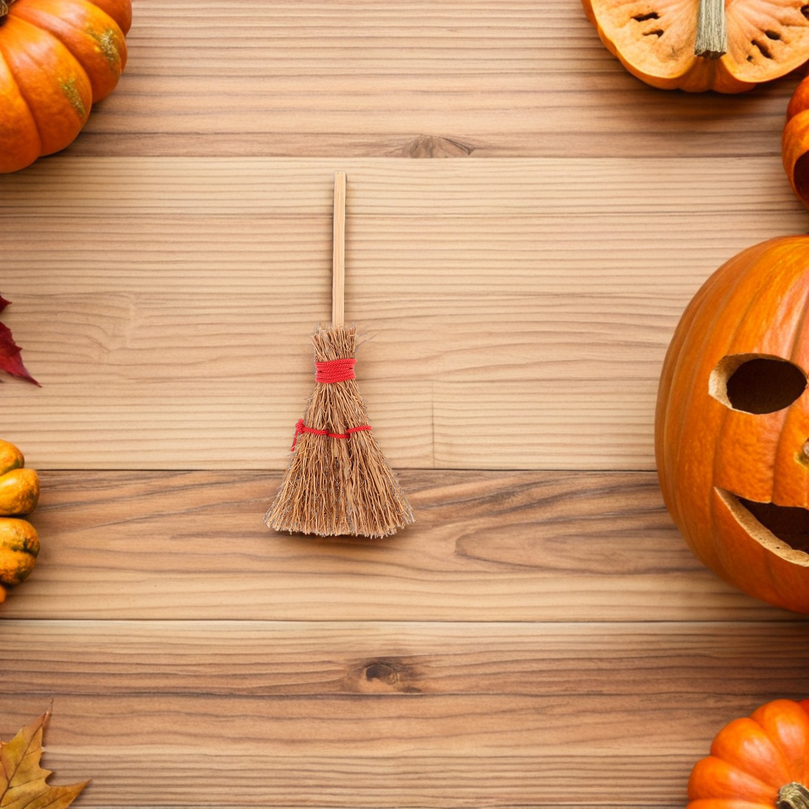 Miniature Witch Brooms - Dollhouse Craft Decoration - Halloween Scenery Accessories - Image 2