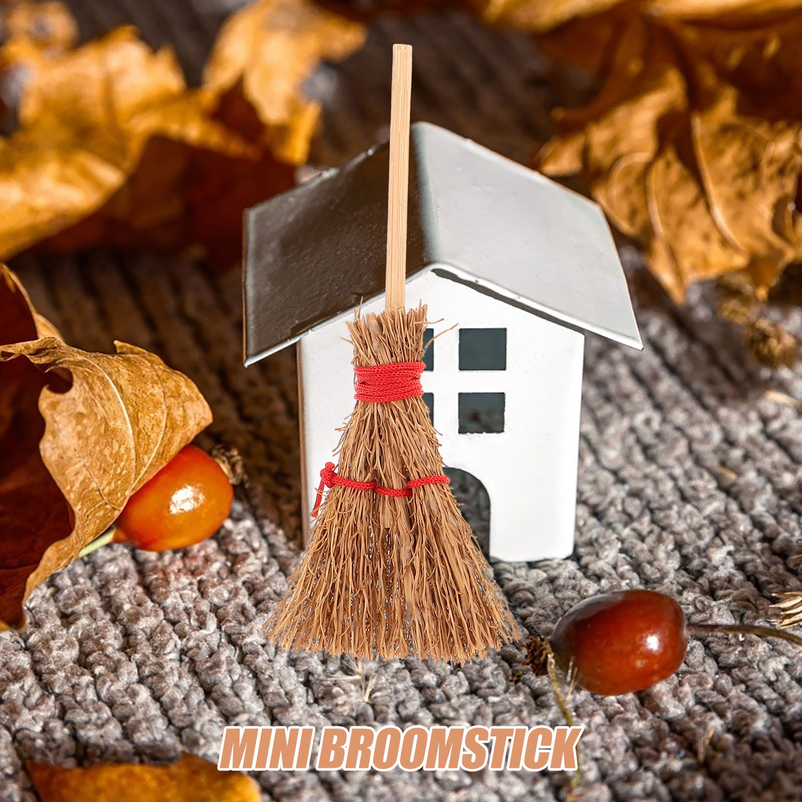 Miniature Witch Brooms - Dollhouse Craft Decoration - Halloween Scenery Accessories - Image 3