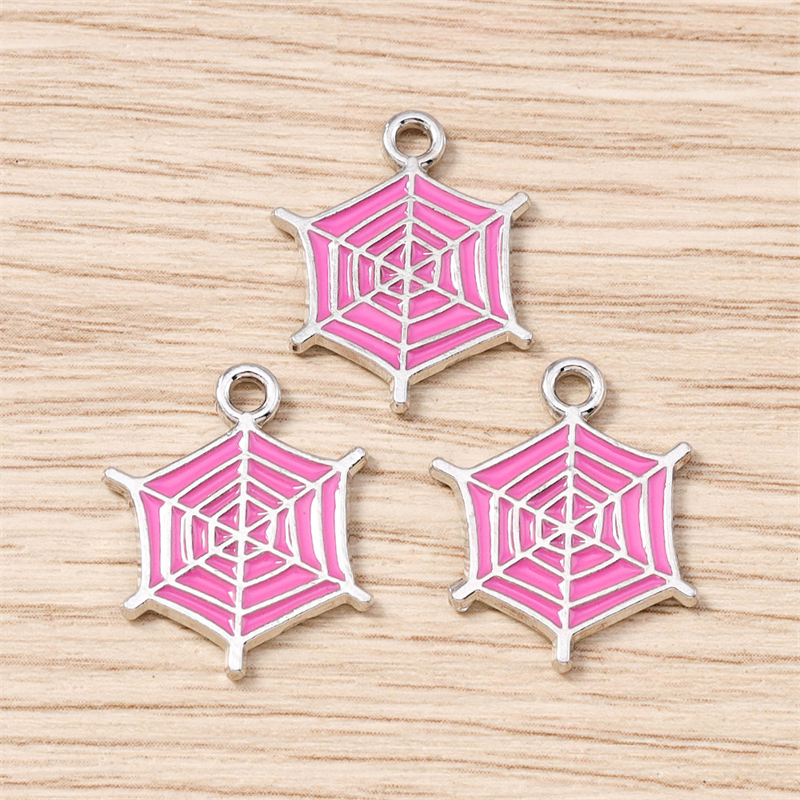 10pcs Colorful Enamel Spider Web Charms 16x19mm for Jewelry Making - Image 4