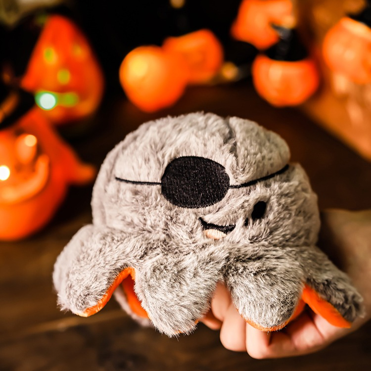 Halloween Flip Pumpkin Octopus Plush Dog Toy with Squeaker - Image 2